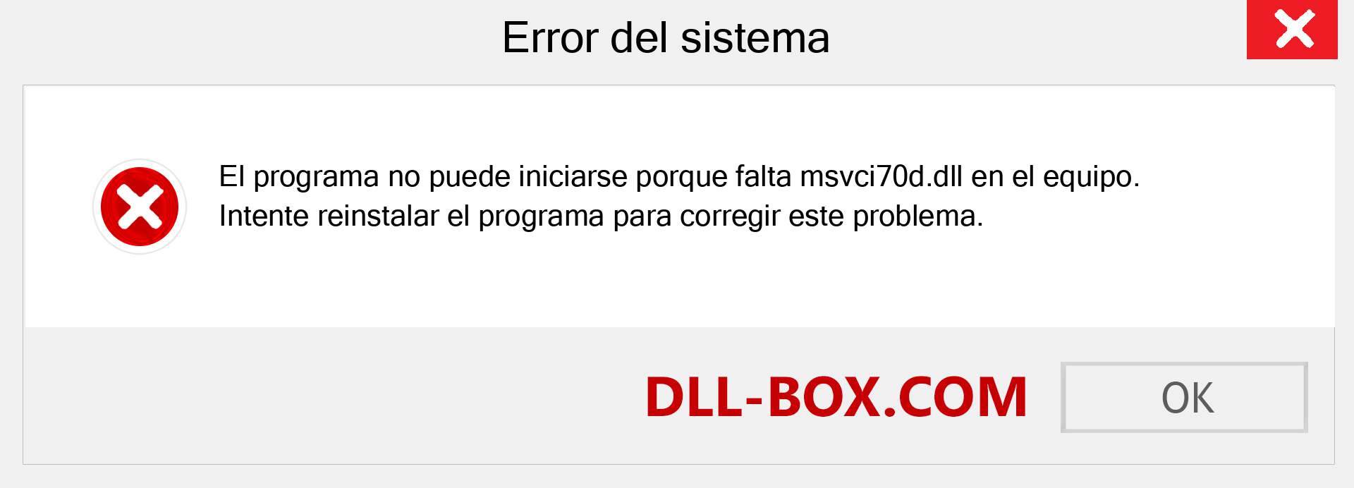 ¿Falta el archivo msvci70d.dll ?. Descargar para Windows 7, 8, 10 - Corregir msvci70d dll Missing Error en Windows, fotos, imágenes